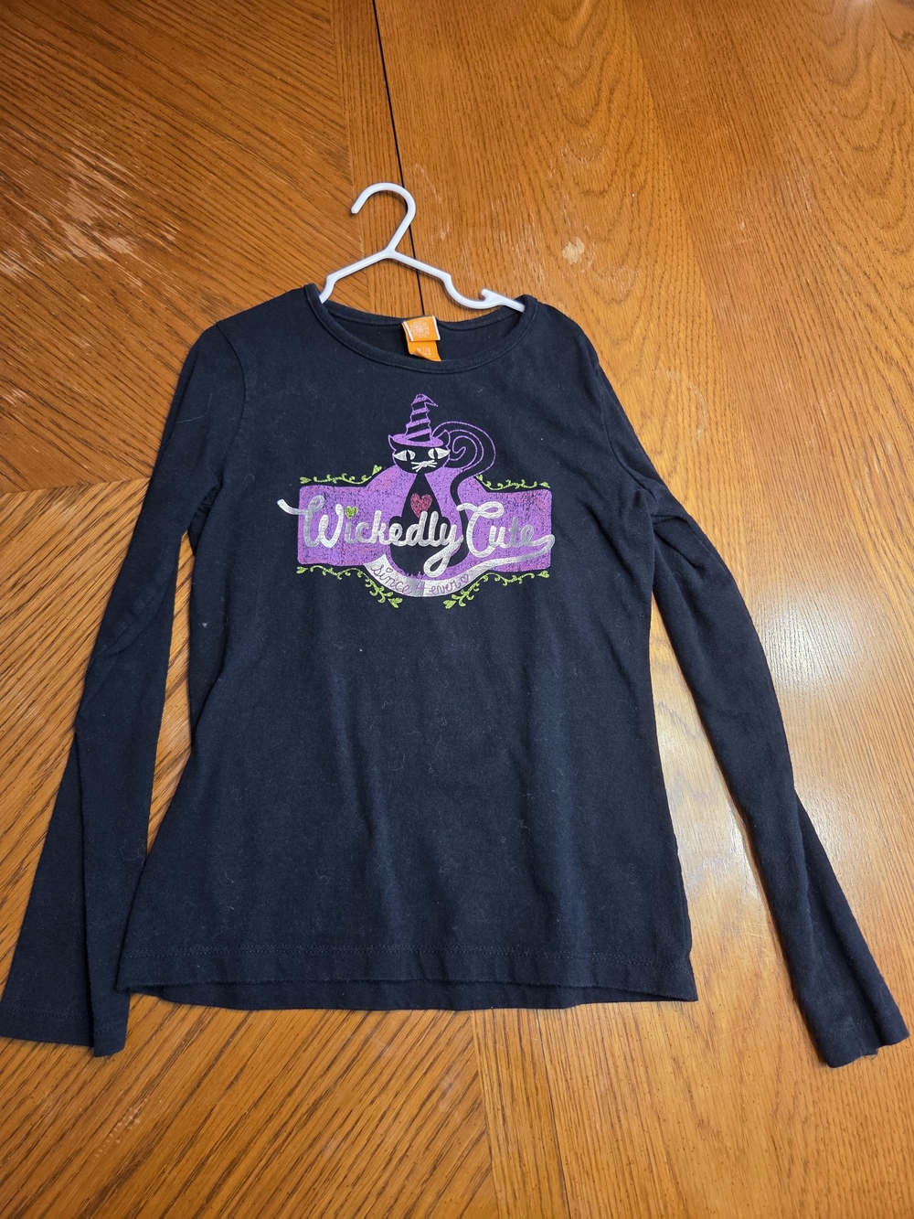 Wickedly Cute Black Long-Sleeve Kids Tee Halloween